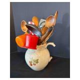 Kitchen Utensils, Pottery Pitcher broken handle