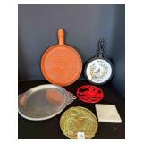 Frankoma 'Good Luck' Trivet, Terra Cotta Tortilla