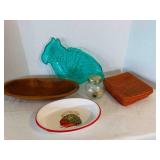 Fit For Life Oval Serving Bowl, Napkin basket