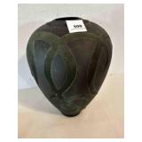 Black Native American Art Pottery signed pot vase