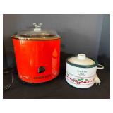 2 Rival Crock Pots Orange crock is not removable