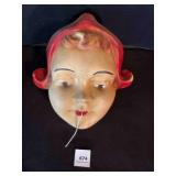 Chalkware Wall String Holder Red Hat Dutch Girl
