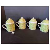 Ceramic Porcelain Christmas cups mugs w/Lids