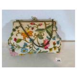 Crewel Embroidery Snap Hand Bag purse