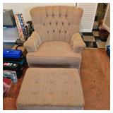 Chair & Ottoman-shows wear & needs cleaned
