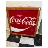 Coca Cola 25' wood Framed hard Plastic Sign