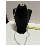 Aurora Borealis 36' Glass Bead Necklace & Earrings