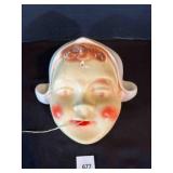 Chalkware Wall String Holder Cream Hat Dutch Girl