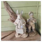 Resin Rabbit & Boy, 2 pcs drift wood