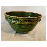 Green Sunburst Crock Mixing Bowl, 9ï¿½' Anique