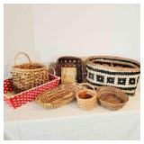 7 Wicker Baskets w/Handles great for decorating