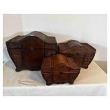 3 Storage Chests Various Sizes, tallest is 12'
