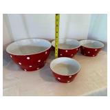 Red Polka Dots Mixing Bowls Set by Sandra Lee
