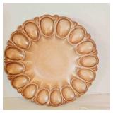 Frankoma Egg Platter 819 Peach Beige Brown 11ï¿½'