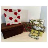 7 Storage Boxes 6 cardboard, 1 Woven
