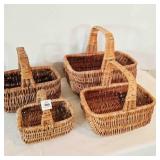 4 Wicker Baskets w/Handles great for decorating