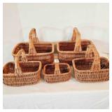 5 Wicker Baskets w/Handles -great for decorating