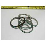 6 Stretch Bracelets w/turquoise like insets