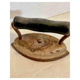 Salesman Sample Sad Iron Childs Toy? Wood Handle