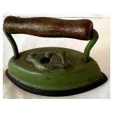 Salesman Sample Sad Iron Childs Toy? Wood Handle