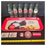 1 Coca Cola Tray, 5-Share a Coke Bottles, Cherokee