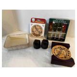 Sandstone Coasters W/Oklahoma Seal, Spreaders,