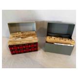 2 Recipe Boxes-one is packed with vintage recipes