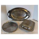 Aluminum Platter, round platter, covered casserole