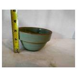 5' light Green Ribbed Bowl USA Smallest Crock