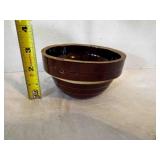 5' Dark Brown Ribbed Bowl USA Smallest Crock
