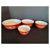 Pyrex 4 Harvest Wheat Mixing Nesting Bowls