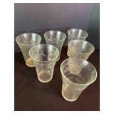 6 Pepsi-Cola Etched Glass Drinking Glasses 4ï¿½'