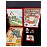 3 Campbells Soup Red Framed Metal Advertising