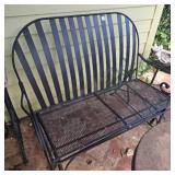 Black Outdoor Metal glider 39' wide Glides nicely