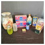 Wood Matches, glue, Fancy toothpicks, Salt shakers