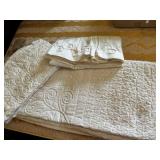 Decorative Off White Bedspread, Dust Ruffle