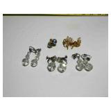 Aurora Borealis Glass Bead Vintage Earrings 5 pr