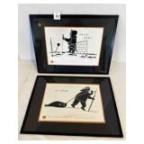 2-Native American Inuit Eskimo Art signed framed