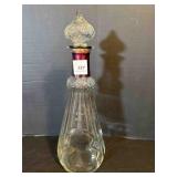 Glass Decanter w/cork, bottom reads Federal Law