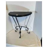 Half Moon Side Table 21ï¿½' Tall wood & metal