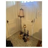 3 Lamps 6 Lamp shades Tallest lamp 48', needs new