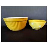 Yellow Ribbed Mixing Bowl 7', 5' yellow Dot Bowl