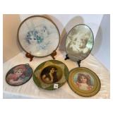 Round Metal & Glass Framed Ladies Pictures