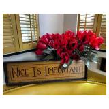 Red Silk Tulips in 15' Basket, Hand made Tuohy