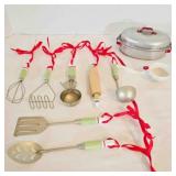 Christmas Ornaments Green Handle Utensils, Toy