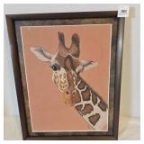 Giraffe may be done by Pen? Metal & Glass Frame