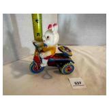 Tin wind up Toy, Bunny on a Tricycle