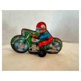 Tin Motor Cycle rev-up toy, Made in Japan