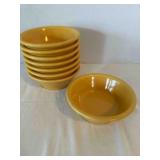 8 Yellow Stoneware Cereal Bowls 5ï¿½' unmarked