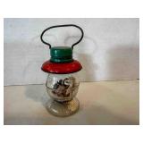 Lantern Glass & tin Candy Container, shells inside